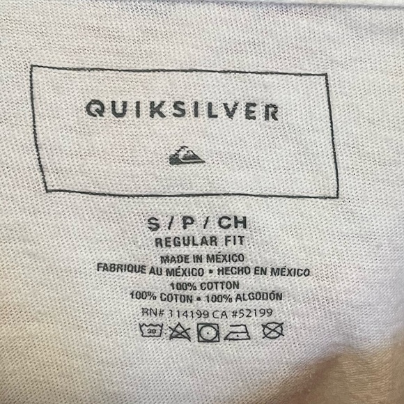 Men’s Quiksilver Long Sleeve White Cotton Tee - Picture 3 of 3